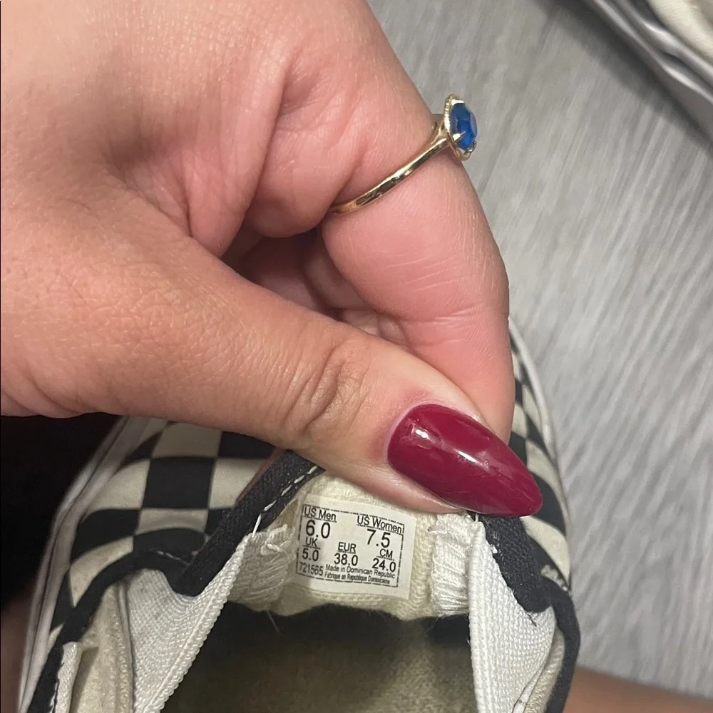 Vans have Classic Checkered Slip-On Sneakers - Black and White - Picture 2 of 2